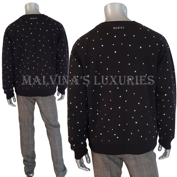 GUCCI SWEATSHIRT BLACK COTTON UNIVERSAL STUDIOS HOLLYWOOD CRYSTAL TOP sz L - Picture 8 of 15